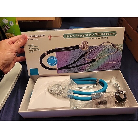 Lumiscope Sprague Rappaport Style Stethoscope - BLUE/TEAL NEW IN BOX *FLEX* B12 - Picture 2 of 7